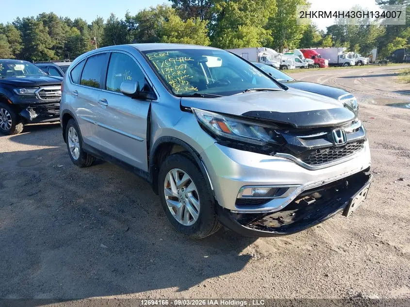 HONDA CR-V 2016, VIN 2HKRM4H43GH134007