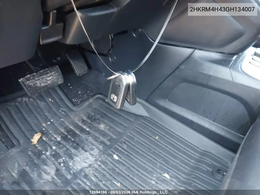2016 HONDA CR-V VIN 2HKRM4H43GH134007 — фото 10
