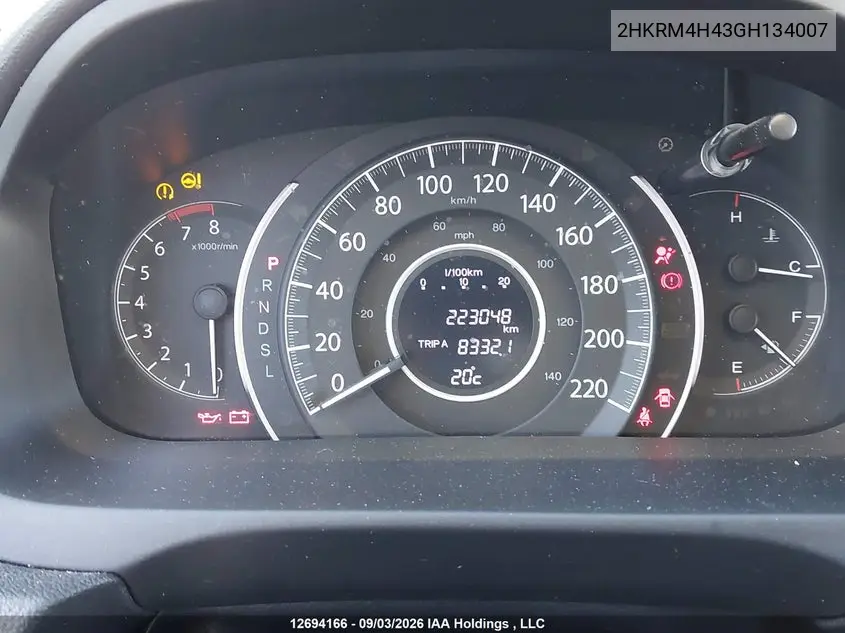 2016 HONDA CR-V VIN 2HKRM4H43GH134007 — фото 14