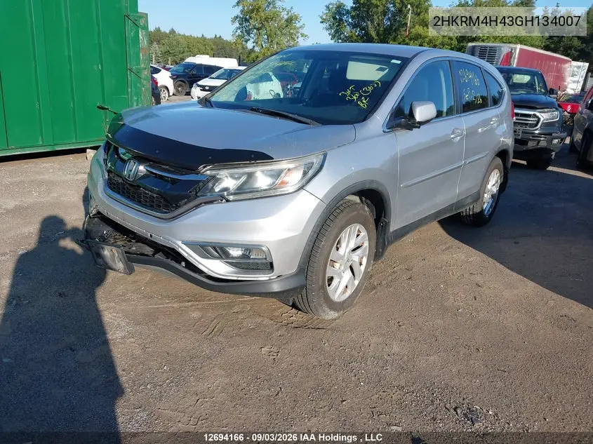 2016 HONDA CR-V VIN 2HKRM4H43GH134007 — фото 2