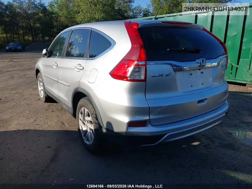 2016 HONDA CR-V VIN 2HKRM4H43GH134007 — фото 3