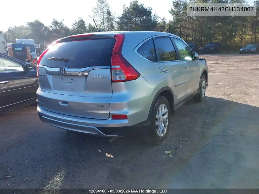 2016 HONDA CR-V VIN 2HKRM4H43GH134007 — фото 4
