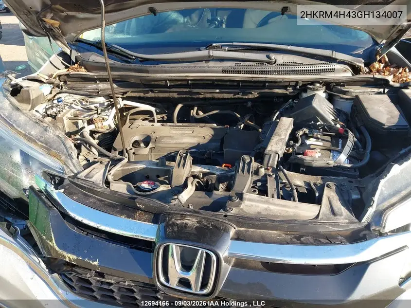 2016 HONDA CR-V VIN 2HKRM4H43GH134007 — фото 9