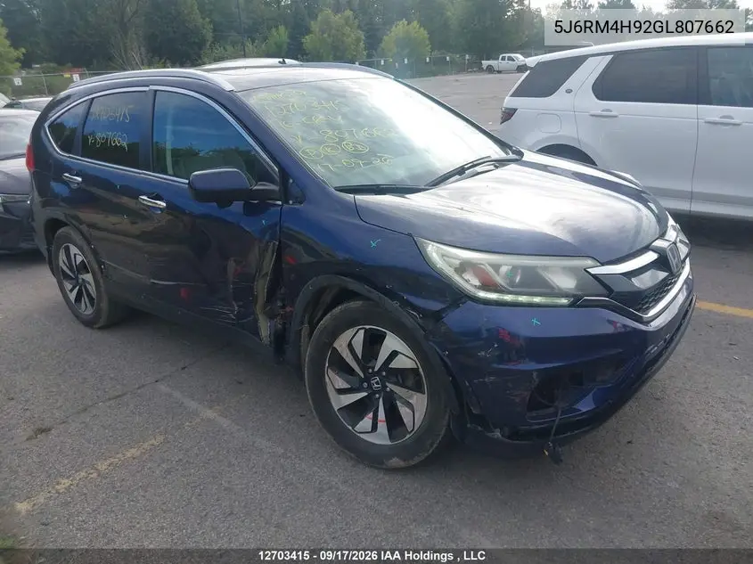 HONDA CR-V 2016, VIN 5J6RM4H92GL807662