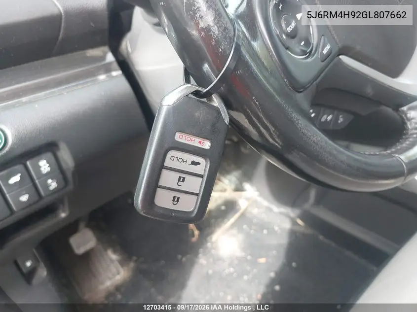2016 HONDA CR-V VIN 5J6RM4H92GL807662 — фото 11