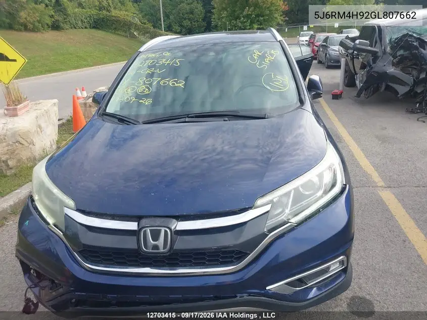 2016 HONDA CR-V VIN 5J6RM4H92GL807662 — фото 12