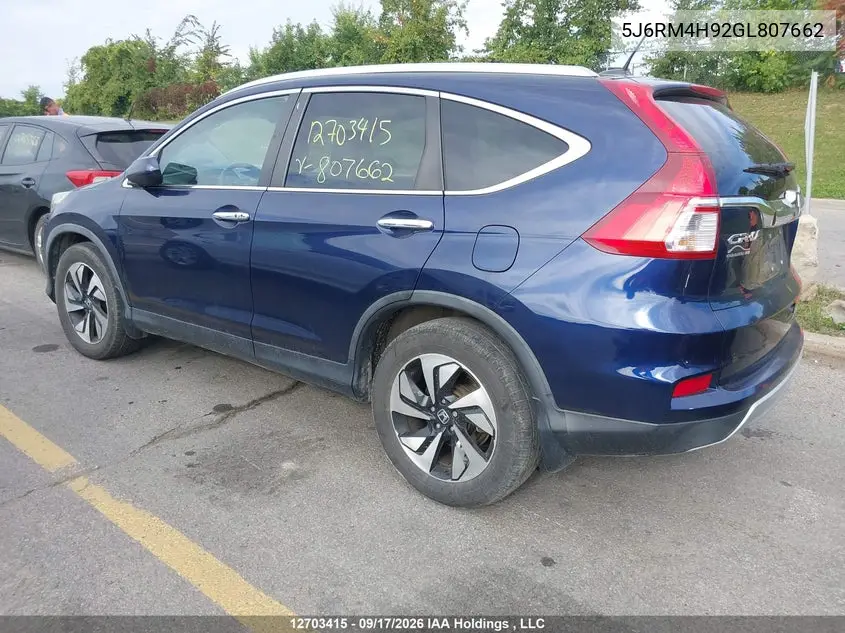 2016 HONDA CR-V VIN 5J6RM4H92GL807662 — фото 3