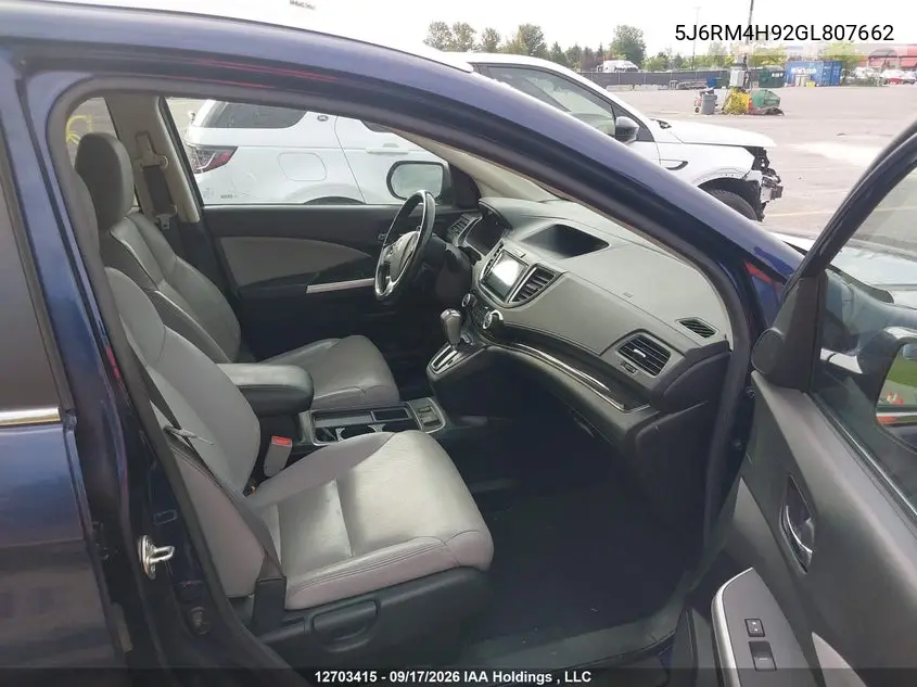 2016 HONDA CR-V VIN 5J6RM4H92GL807662 — фото 5