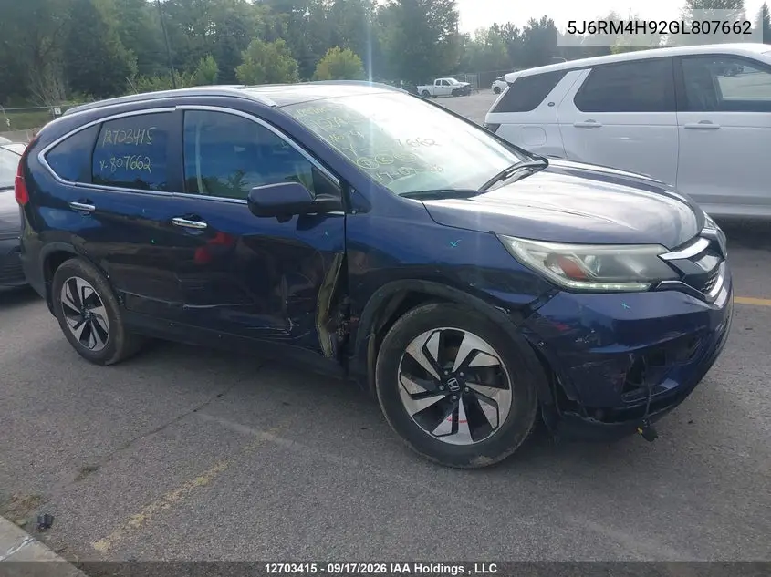 2016 HONDA CR-V VIN 5J6RM4H92GL807662 — фото 6