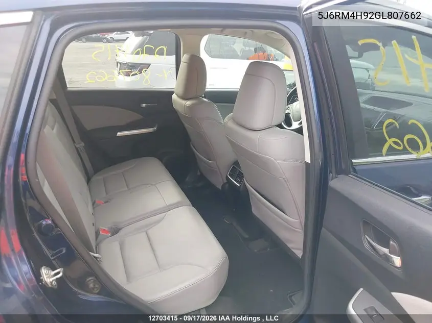 2016 HONDA CR-V VIN 5J6RM4H92GL807662 — фото 8
