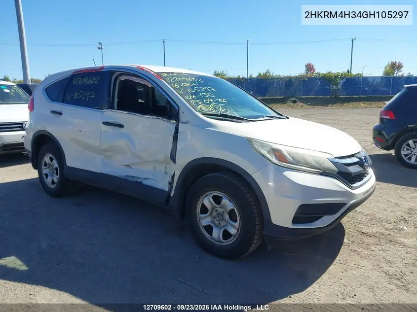 HONDA CR-V 2016, VIN 2HKRM4H34GH105297