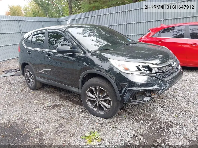 HONDA CR-V 2016, VIN 2HKRM4H31GH647912