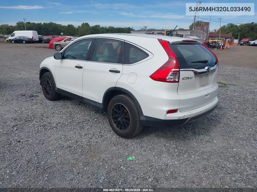2016 HONDA CR-V VIN 5J6RM4H32GL033490 — фото 3