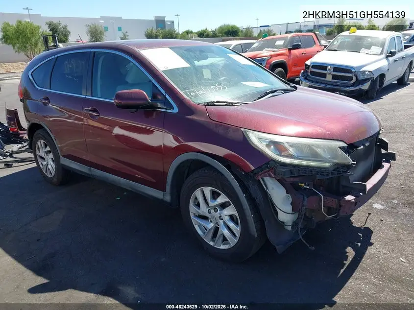 HONDA CR-V 2016, VIN 2HKRM3H51GH554139