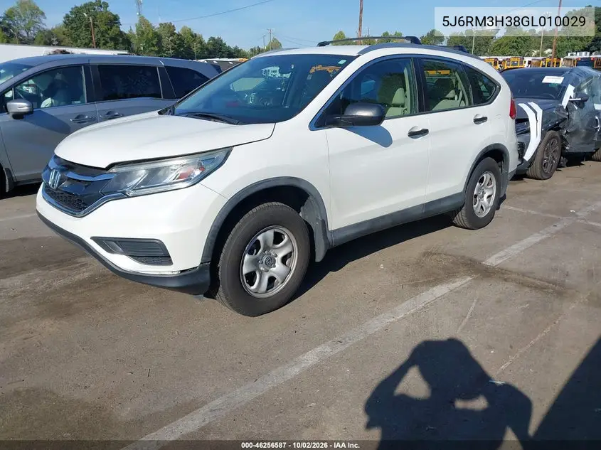 2016 HONDA CR-V VIN 5J6RM3H38GL010029 — фото 2