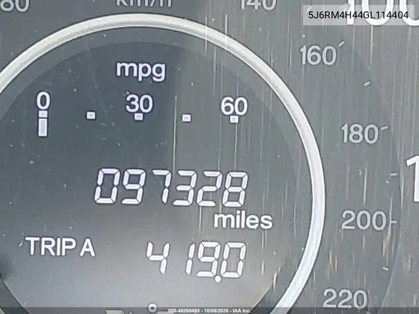 2016 HONDA CR-V VIN 5J6RM4H44GL114404 — фото 16