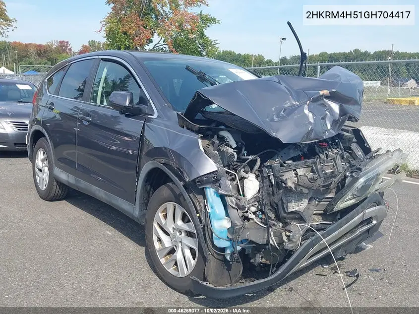 HONDA CR-V 2016, VIN 2HKRM4H51GH704417