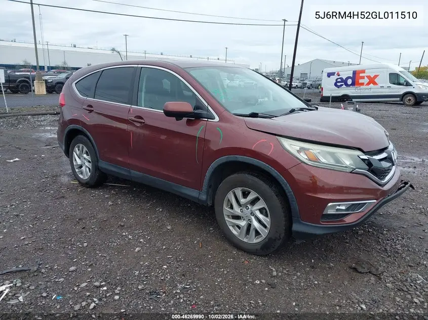 HONDA CR-V 2016, VIN 5J6RM4H52GL011510