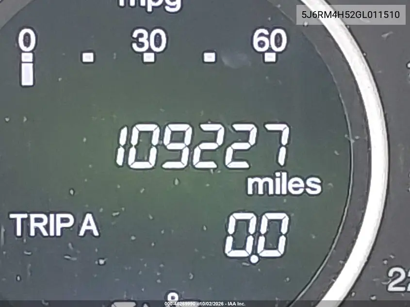 2016 HONDA CR-V VIN 5J6RM4H52GL011510 — фото 15