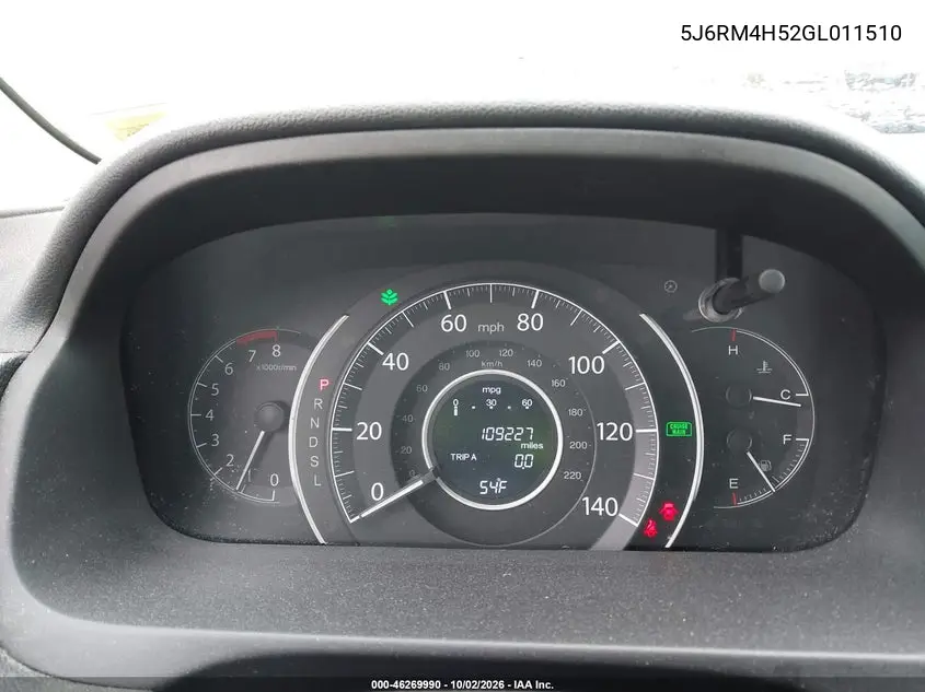 2016 HONDA CR-V VIN 5J6RM4H52GL011510 — фото 7
