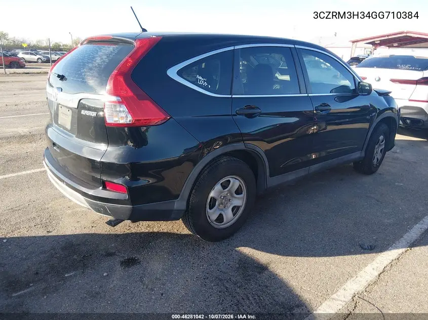 2016 HONDA CR-V VIN 3CZRM3H34GG710384 — фото 4