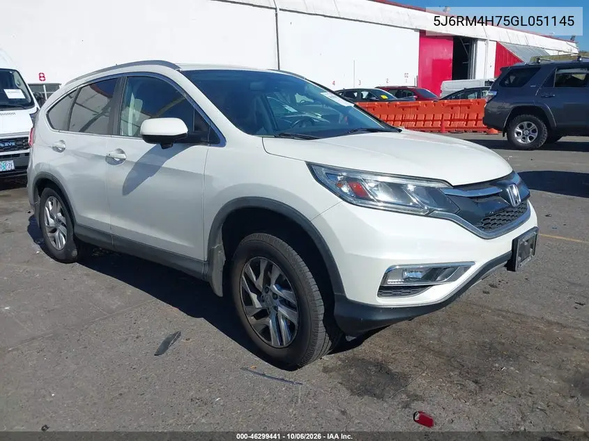 HONDA CR-V 2016, VIN 5J6RM4H75GL051145