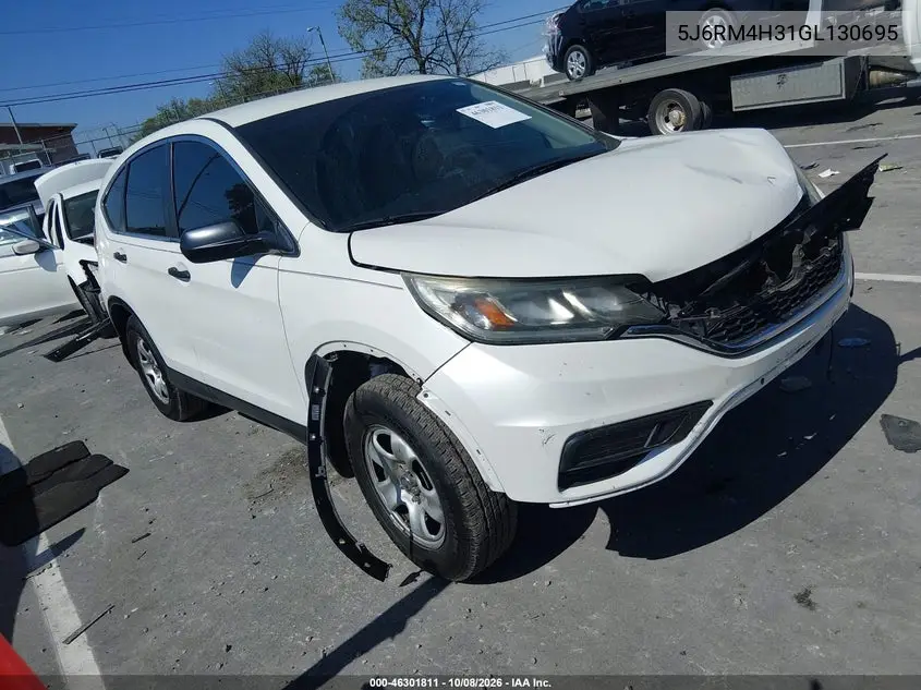HONDA CR-V 2016, VIN 5J6RM4H31GL130695