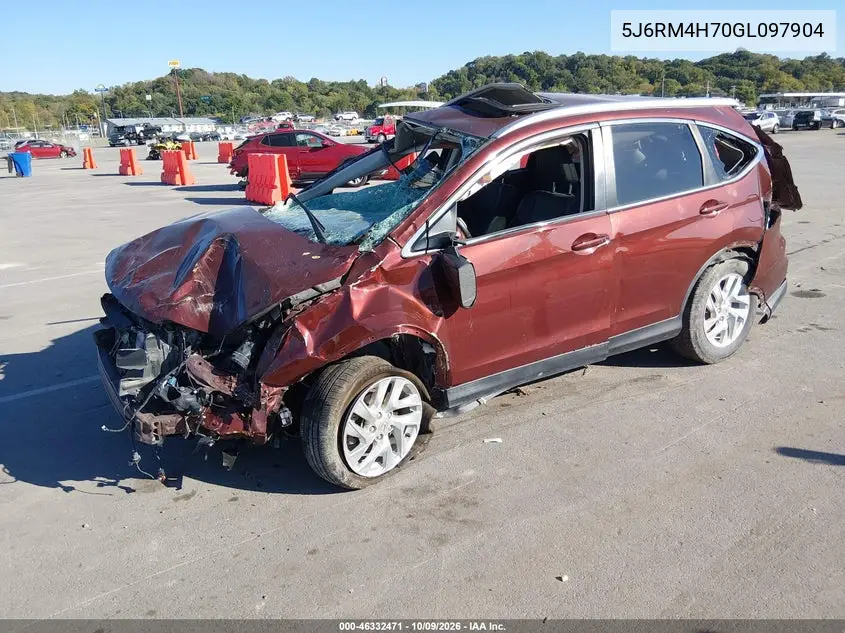 2016 HONDA CR-V VIN 5J6RM4H70GL097904 — фото 2