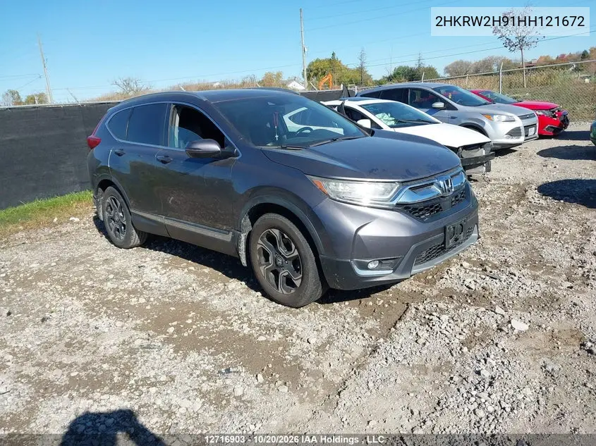 HONDA CR-V 2017, VIN 2HKRW2H91HH121672
