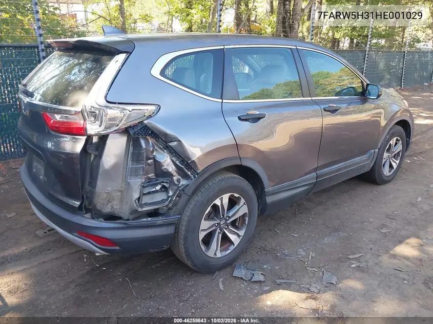 2017 HONDA CR-V VIN 7FARW5H31HE001029 — фото 4