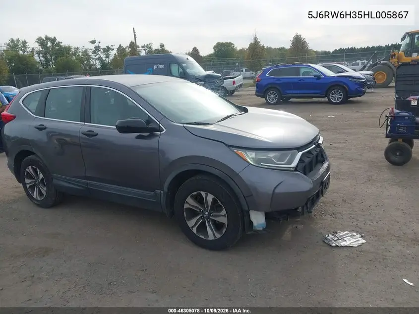 HONDA CR-V 2017, VIN 5J6RW6H35HL005867