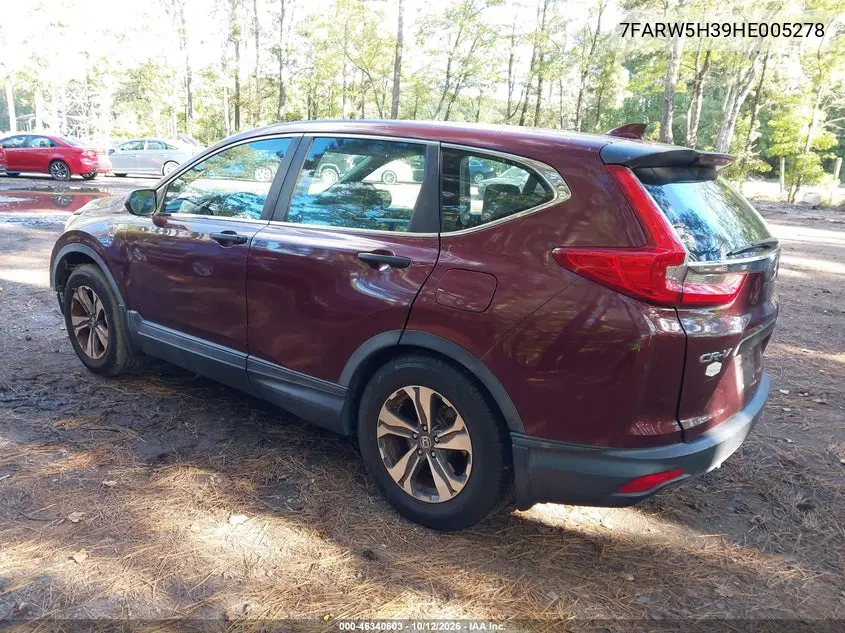2017 HONDA CR-V VIN 7FARW5H39HE005278 — фото 3