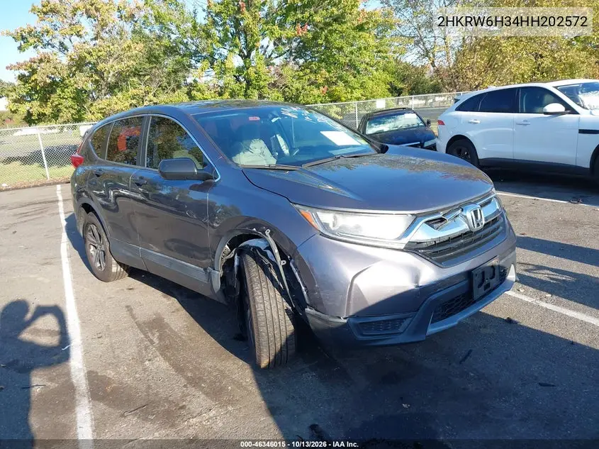 HONDA CR-V 2017, VIN 2HKRW6H34HH202572