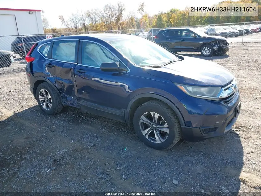HONDA CR-V 2017, VIN 2HKRW6H33HH211604