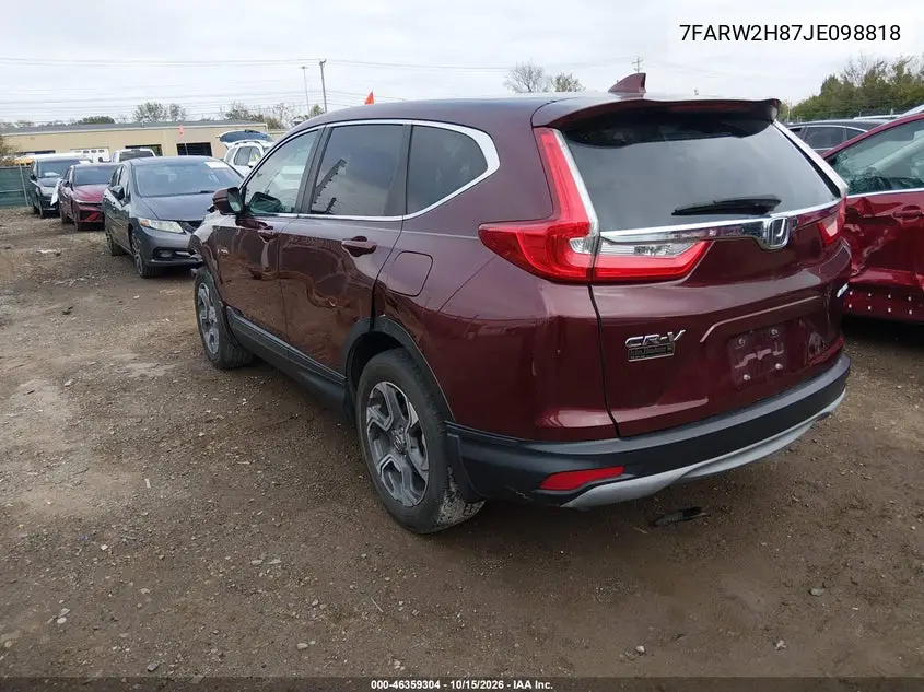2018 HONDA CR-V VIN 7FARW2H87JE098818 — фото 3