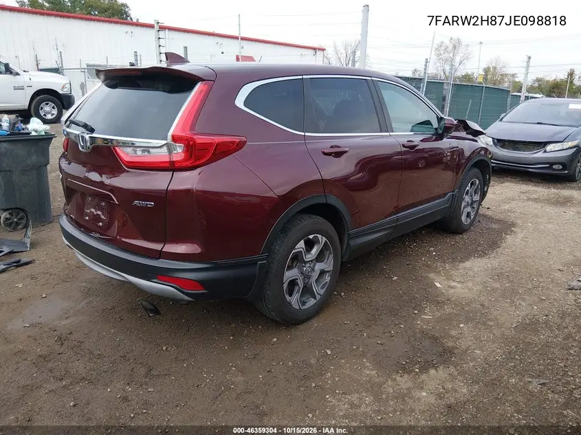 2018 HONDA CR-V VIN 7FARW2H87JE098818 — фото 4