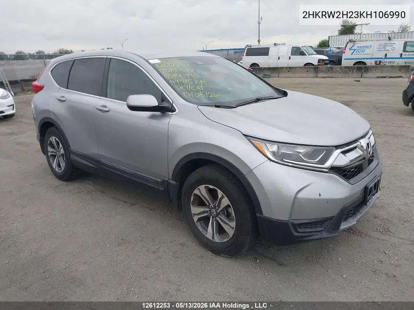 HONDA CR-V 2019, VIN 2HKRW2H23KH106990
