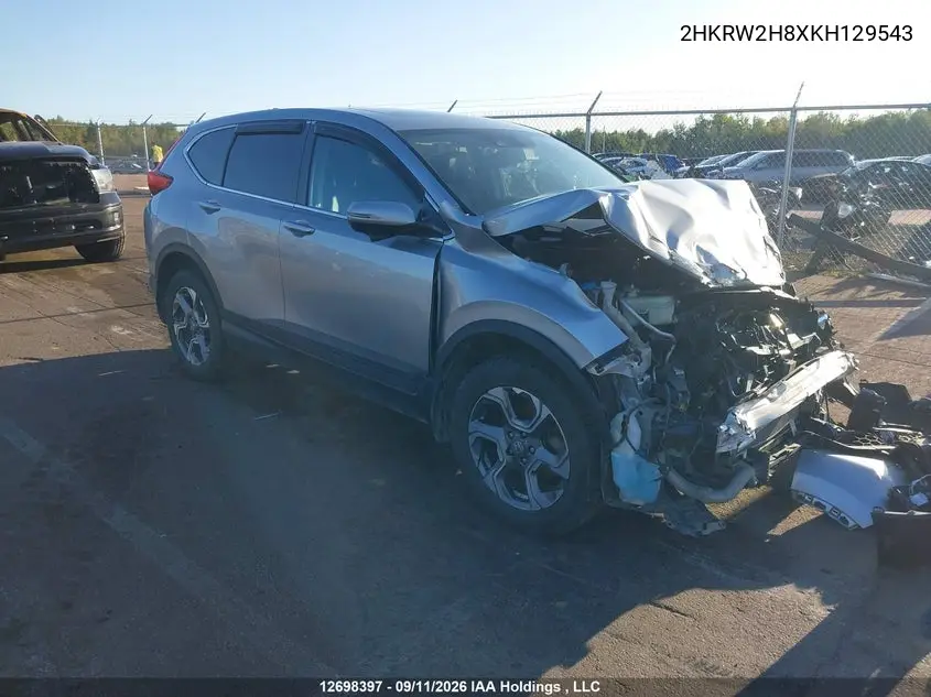 HONDA CR-V 2019, VIN 2HKRW2H8XKH129543