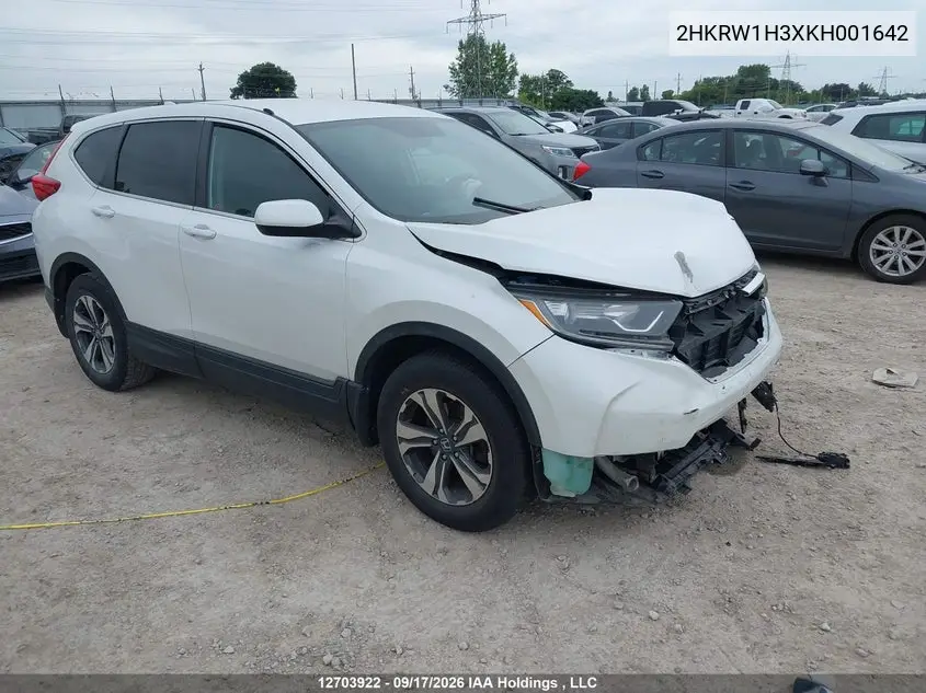 HONDA CR-V 2019, VIN 2HKRW1H3XKH001642