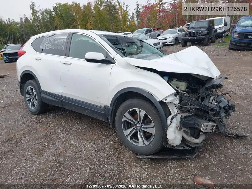 HONDA CR-V 2019, VIN 2HKRW2H29KH126578