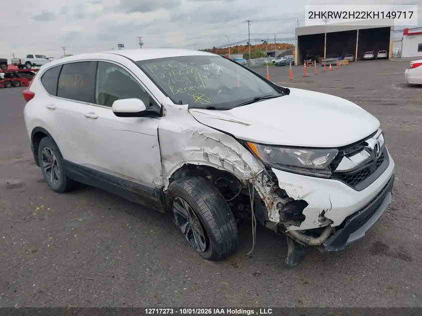 HONDA CR-V 2019, VIN 2HKRW2H22KH149717
