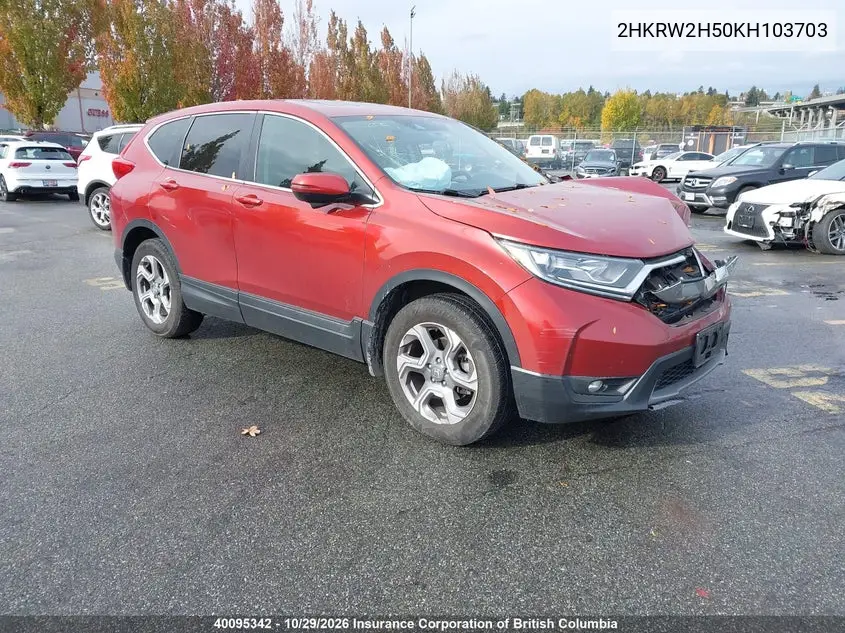 HONDA CR-V 2019, VIN 2HKRW2H50KH103703
