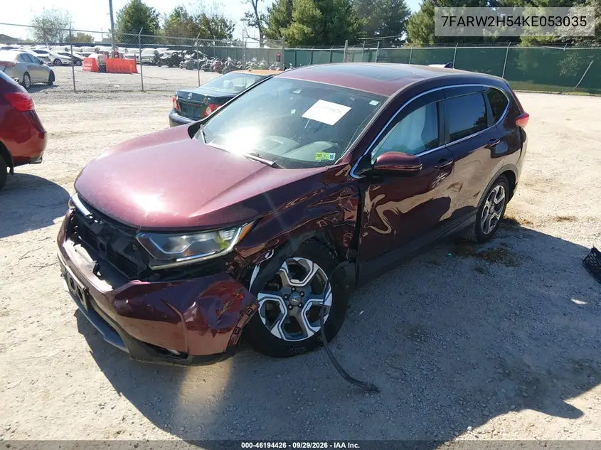 2019 HONDA CR-V VIN 7FARW2H54KE053035 — фото 2