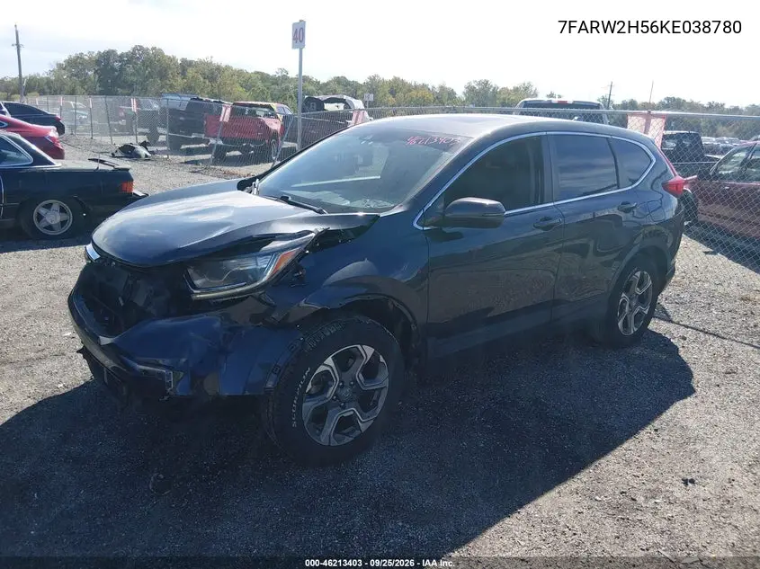 2019 HONDA CR-V VIN 7FARW2H56KE038780 — фото 2