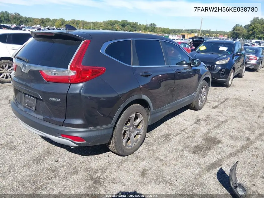 2019 HONDA CR-V VIN 7FARW2H56KE038780 — фото 4