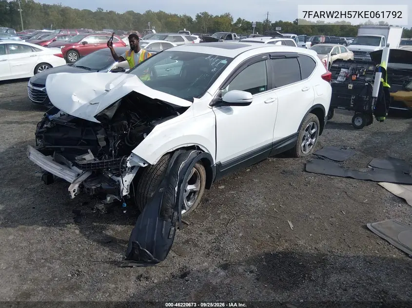 2019 HONDA CR-V VIN 7FARW2H57KE061792 — фото 2