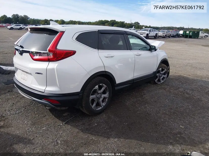 2019 HONDA CR-V VIN 7FARW2H57KE061792 — фото 4
