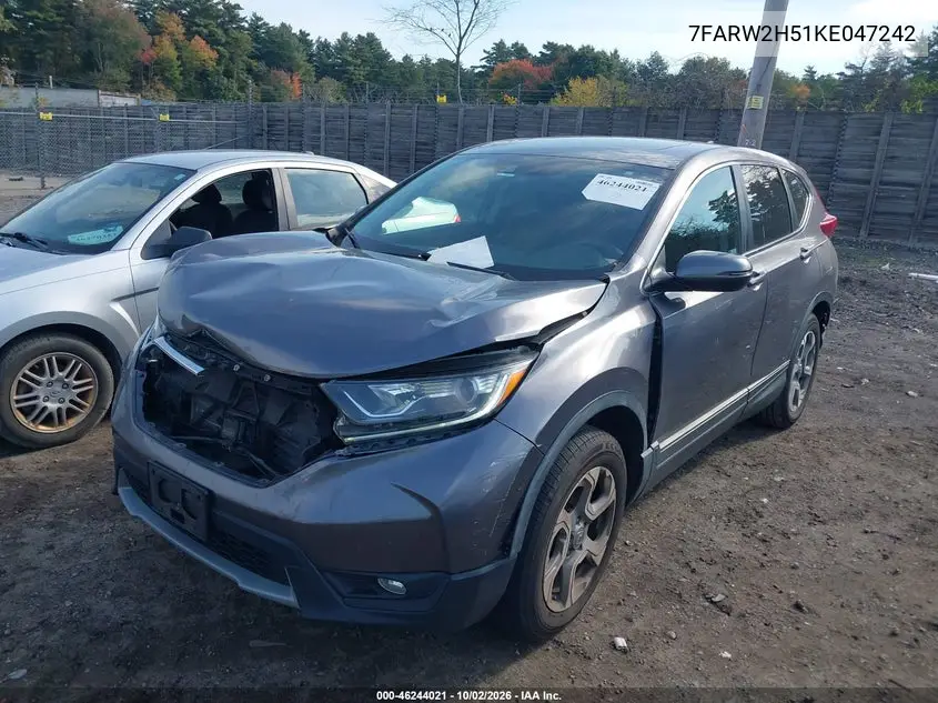 2019 HONDA CR-V VIN 7FARW2H51KE047242 — фото 2