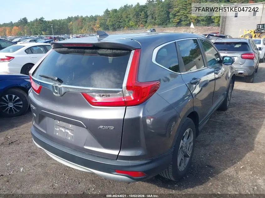 2019 HONDA CR-V VIN 7FARW2H51KE047242 — фото 4