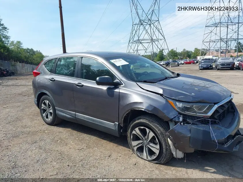 HONDA CR-V 2019, VIN 2HKRW6H30KH224933
